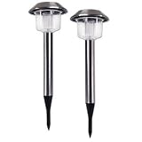 Two Pack Stainless Steel Solar Garden Lights