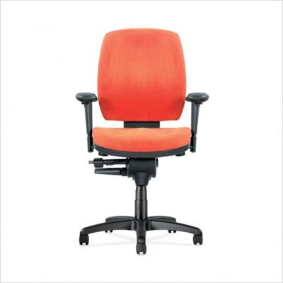 Riva Mid-Back Task Chair Casters/Glides: Carpet(Standard), Base Color: Polished Aluminum Base, Fabric/Color: Midnight
