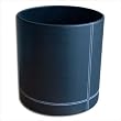 Genuine Black Bonded Leather Round Waste Basket