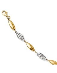 Leslies 14k Two-tone Polished and Diamond-cut Bracelet Length 7.5"
