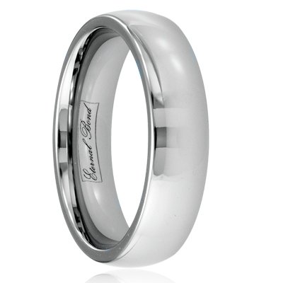 INFINITUS II Tungsten Carbide 6mm Classic Dome Wedding Band Ring (Size 4-15)