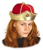  : Red Velvet & Gold Lame Queen Crown Hat