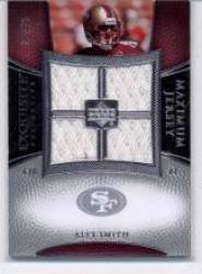 2007 Exquisite Collection Maximum Jersey Silver #AS Alex Smith QB - San Francisco 49ers (Piece of Authentic Game-Worn Jersey ) (Football Cards)