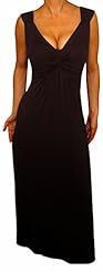 Plus Size Sexy V-neck Grecian Cocktail Cotton/Rayon/Spandex Maxi Dress  With a Sash 