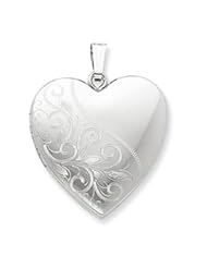 Genuine IceCarats Designer Jewelry Gift Sterling Silver 24Mm Scrolled Heart Family Locket