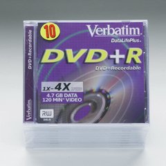 3PK DVD+r Digi Movie 4.7GB 4Xwith Video Tall Jewel Case Branded