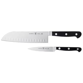 Click here to buy J.A. Henckels International Classic Forged Hollow-Edge Stainless-Steel 2-Piece Knife Set by Henckels.