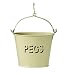 Outdoor Living : Cream Enamel Metal Peg Bucket