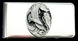Sculpted Pewter Moneyclip - Eagle in Oval - Sculpted Pewter Money Clip/Card Holder