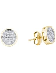 14KT Yellow Gold 0.15 CTW Diamond Ladies Micro Pave Earring