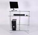 32'' Glass and Aluminum Computer Desk