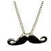 CHILDCITY Retro Mustache Necklace Hipster Beard Statement Pendant,Black