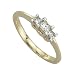 14K Yellow Gold Three Stone Princess Cut Diamond Engagement Ring