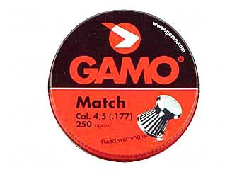 Gamo Match .177 Cal, 7.5 Grains, Wadcutter, 250/Tin