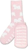 Bichon Frise Pink No Slip Slipper Socks Fits Size 9 -11