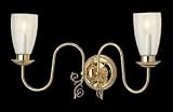 Bright Brass, Dual Wall Light Sconce.