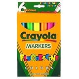 Art Marker, Crayola, Fluorescent Colors, 6 Ct., Broad Line BIN587748
