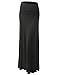 LE3NO Womens Plus Size Floor Length Maxi Skirt With Stretch