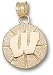 Wisconsin Badgers Solid 10K Gold ''W'' Basketball 1/2'' Pendant