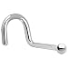 Platinum 1.5mm Ball Right Nostril Screw Ring - 18 Gauge