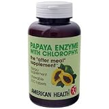 Papaya Enzyme with Chlorophyll Chewable 100 tabs from American Health