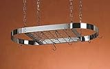 Chrome Oval Pot Rack with Chrome Grid (34 inch x 16 inches)