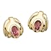  : 14K YELLOW GOLD OVAL SHAPE PINK SAPPHIRE EARRINGS