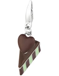 Sterling silver and Enamel MINT CHOCOLATE CAKE (Charm)