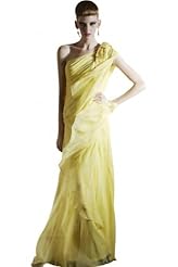 Sexy A-line Chiffon/Polyester/Satin Sheath Cocktail Floor Length Beaded One Shoulder Sleeveless Homecoming Dress/Pageant Dress/Prom Dress/Party Dress/Wedding Dress 