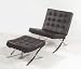 Barcelona Leather Lounge Chair And Foot Stool
