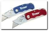 Titan 11020 Folding Pocket Utility Knife (Twin Pack - Red/Blue)