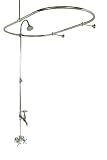 JT-17 JUNIOUR - Shower System for Clawfoot Tubs w/ Oval shower enclosure ring - BRUSHED NICKEL