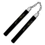 Fierce Dragon Foam Padded Practice 12 inches Nunchaku Black w/BLACK Bottom