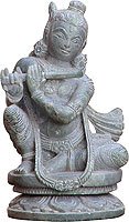 Lord Krishna Stone Sculpture Collectible Figurines 2.25 x 2 x 3.75 inches