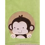 Sherpa Monkey Crib Throw Green
