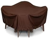 Two Dogs Designs 84-Inch Round Table and Chairs Cover, Chocolate Brown