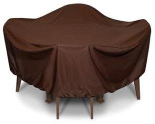 Childrens Toyshop  Outdoor Living : Two Dogs Designs 84-Inch Round Table and Chairs Cover, Chocolate Brown