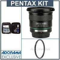 Pentax SMCP-DA 14mm f/2.8 ED IF Digital Auto Focus Lens Kit, U.S.A., with Tiffen 77mm UV Wide Angle Filter, Professional Lens Cleaning Kit