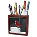Florene Birds - Red Cardinal On White Fence - Tile Pen Holders-5 inch tile pen holder