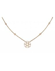 Ladies 14K Rose Gold 2.62Ct Round Cut Diamond Designer Flower 16" Chain Necklace 4.3Gr