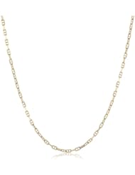 14k Italian Yellow Gold 1.50mm Mariner Link Chain Necklace, 16"