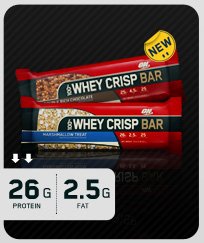 Optimum Nutrition 100% Whey Crisp Bar Double Rich Chocolate 12 Bars