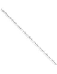 .80mm, 10 Karat White Gold, Diamond-Cut Cable Chain - 24 inch