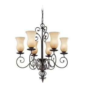 Troy Lighting F1306FI Portobello 6 Light Single Tier Chandelier in French Iron with... by Troy