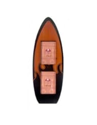 From Amazon.com. Click for details:
 Screened Wood Surfboard Photo Frame - Flame Screened Wood Surfboard Photo Frame - Flame
