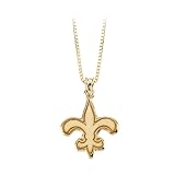 14K Yellow Gold 19.50 x 18.50 MM New Orleans Saints NFL Logo Pendant with Chain