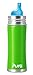 Pura Kiki Stainless Sippy Bottle Stainless Steel with XL Sipper Spout, 11 Ounce, Spring Green, 6 Months+