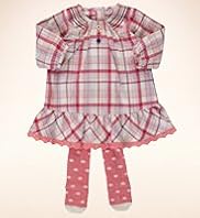 2 Piece Cotton Rich Checked Dress Tights Outfit