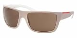 Prada Sport PS03LS GW88C1 Sunglasses White/Colonist Frame With Brown Lens Size 64-18-135