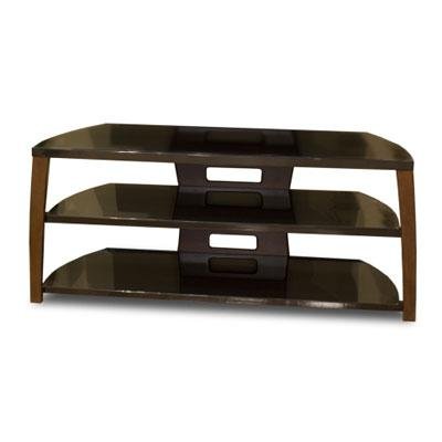 New-TV Stand-Walnut&BlackGlass - XII50W